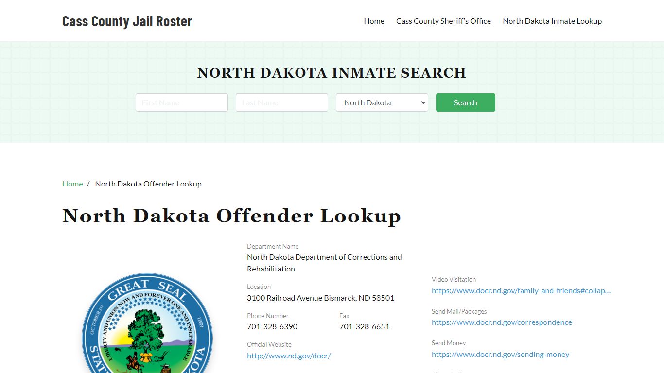 North Dakota Inmate Search, Jail Rosters